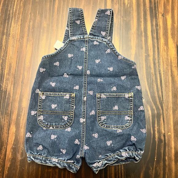 Carhartt Girls Denim Pink Tractor Overalls Size 24m - Picture 3 of 4